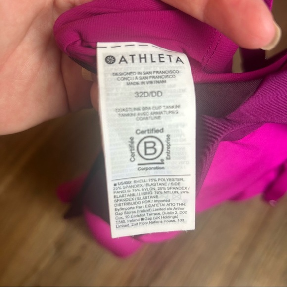 Athleta Coastline Bra Cup Tankini with Scoop Neck | Fuchsia | 32D/DD - Picture 5 of 6